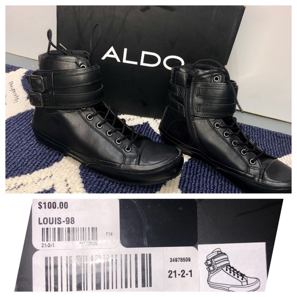 Aldo Other - Aldo Black Faux Leather Men High Top Louis Sneaker
